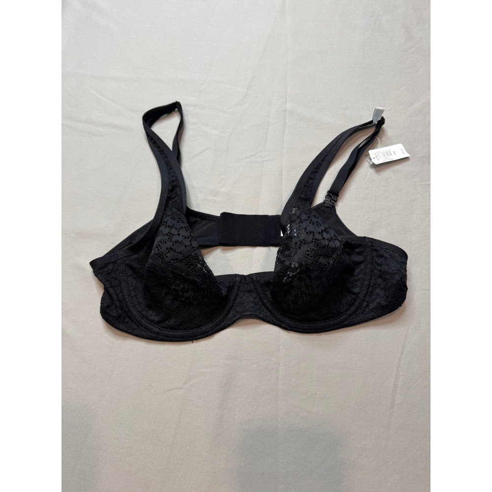 GapBody Womens Black Lace Underwire Demi Bra 36B NWT